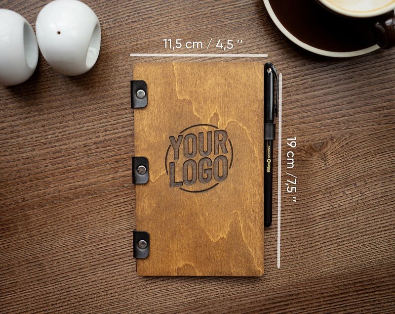 附笔的支票夹，木制支票展示器，免费雕刻 - 其他 - 木头 多色