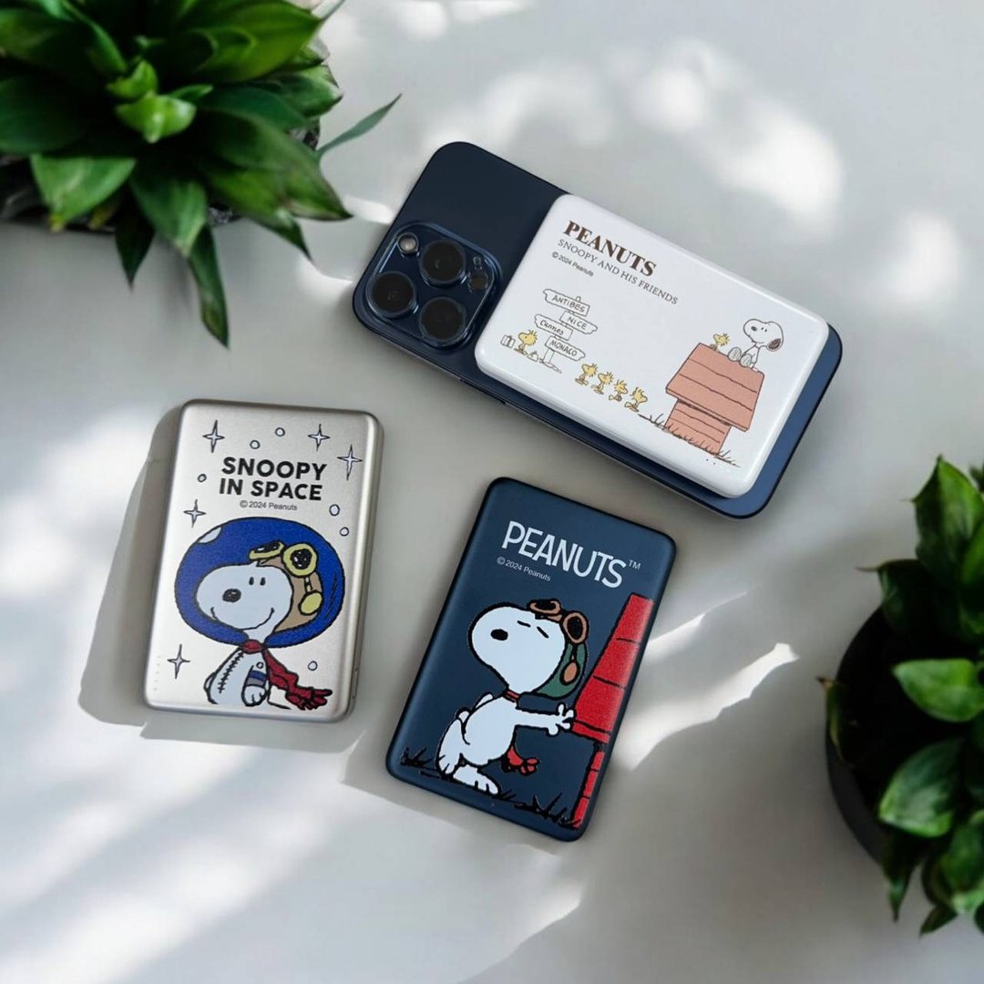史努比 超薄磁吸无线快充行动电源 20W PD 快充 5000mah - 充电宝/传输线 - 其他材质 