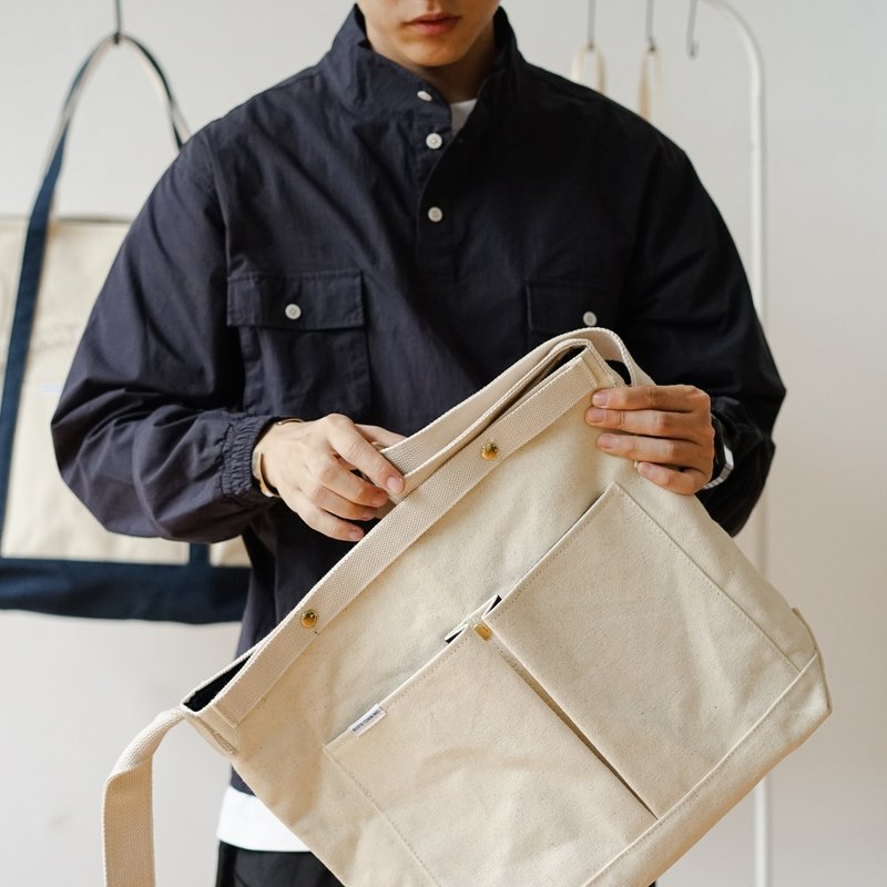 帆布包袋冬季男女斜挎日系大容量托特文艺复古可装书 - 侧背包/斜挎包 - 棉．麻 多色