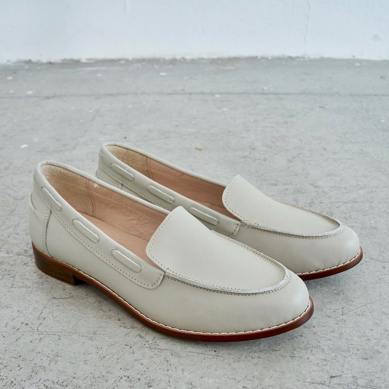 微跟乐福羊皮真皮鞋 浅灰 - 其他女款皮鞋 - 真皮 银色