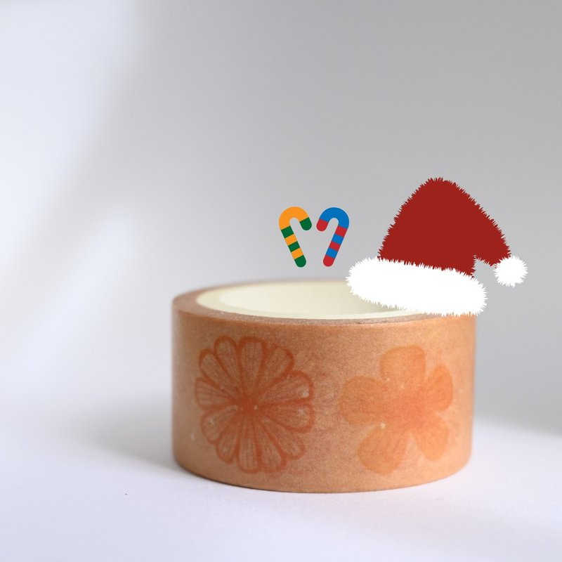 橘底花 纸胶带 手绘 花草 手帐  圣诞 交换礼物 和纸胶带 - 纸胶带 - 纸 