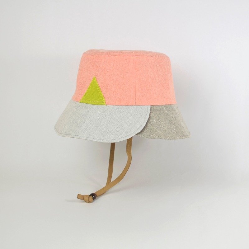 【印象风景】儿童遮阳帽 渔夫帽-清新日出橘 - 围嘴/口水巾 - 棉．麻 橘色