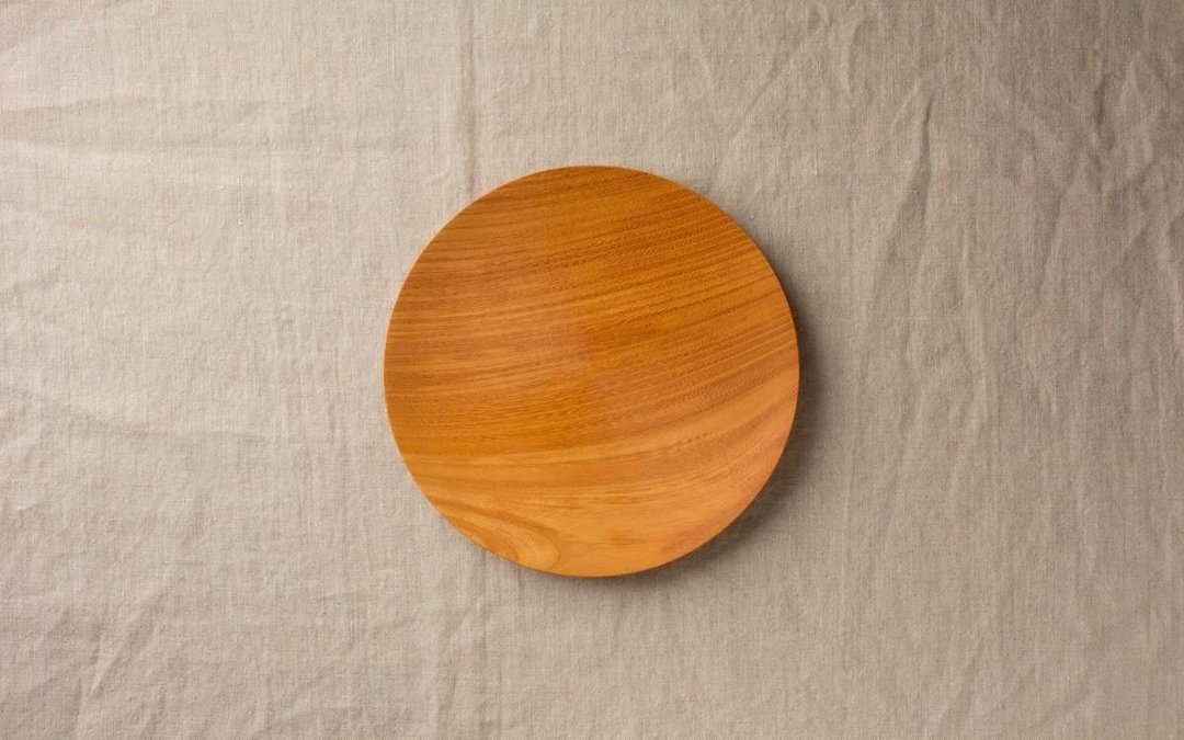 Wood 18cm 15 of the potter's wheel grind of wooden plate Zelkova (Zelkova) - 浅碟/小碟子 - 木头 卡其色