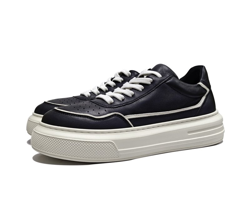 轻量牛皮休闲鞋-5109 - 男款休闲鞋 - 真皮 黑色