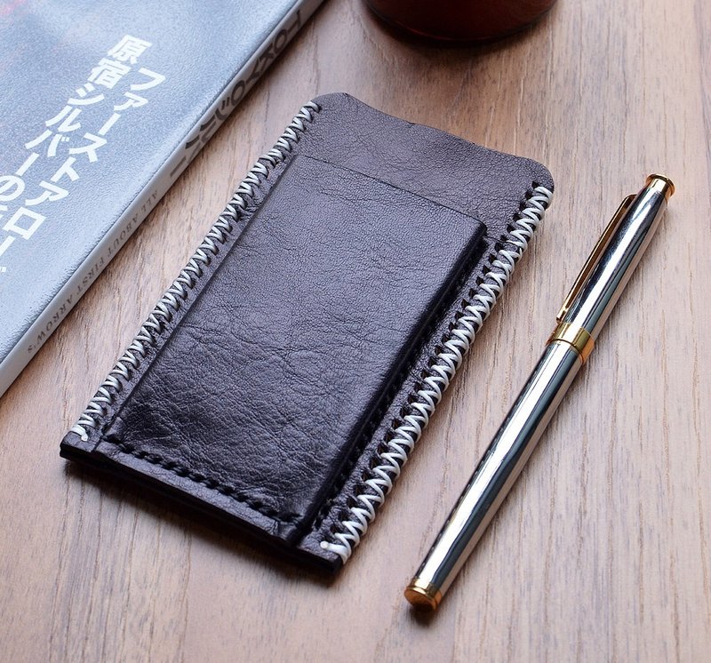 【订制款】黑色双层工具笔袋(含背夹) - 皮件 - 真皮 橘色