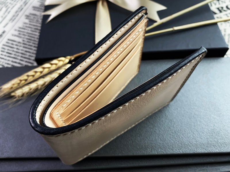 艾森皮革 特别色 仅此一件  经典手工植鞣皮革短夹  stb-0822 - 皮夹/钱包 - 真皮 