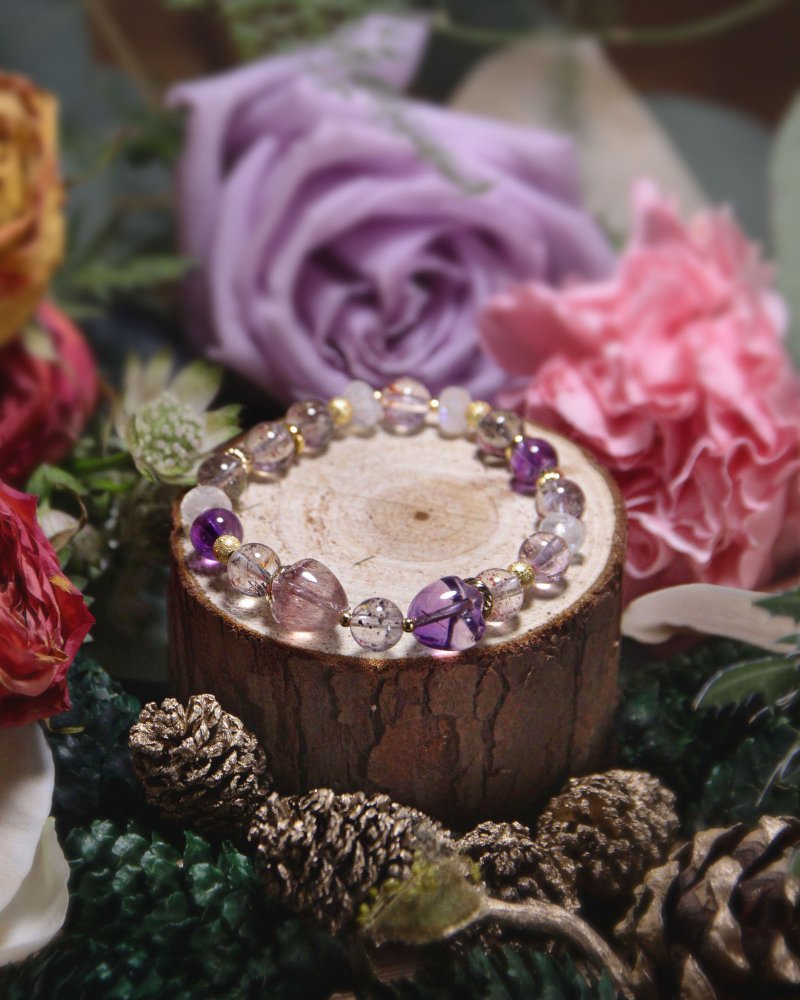 超七爱心蝴蝶结设计款手链 - 手链/手环 - 水晶 多色