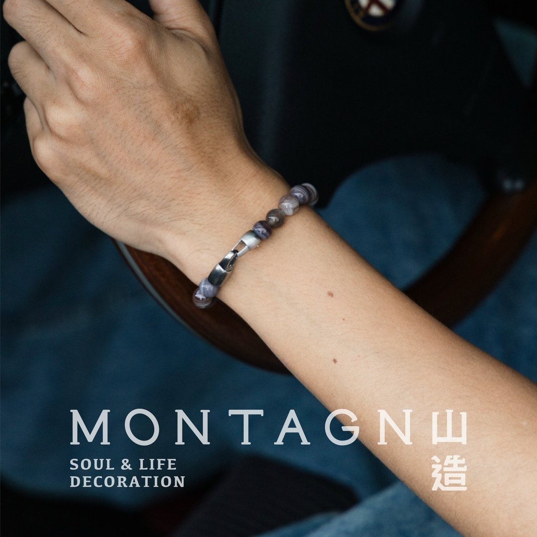 【Montagne】CLASP | 波斯玛瑙手链 - 手链/手环 - 水晶 
