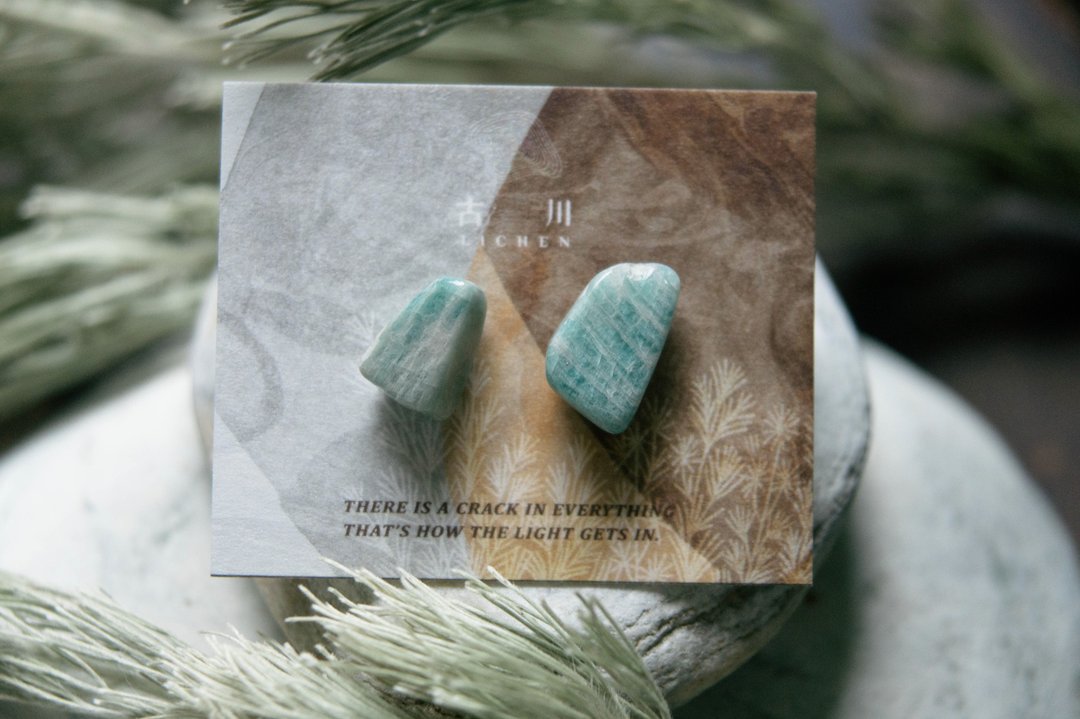 CRACK | 矿物系耳环 |  EARRINGS - 耳环/耳夹 - 玉石 蓝色
