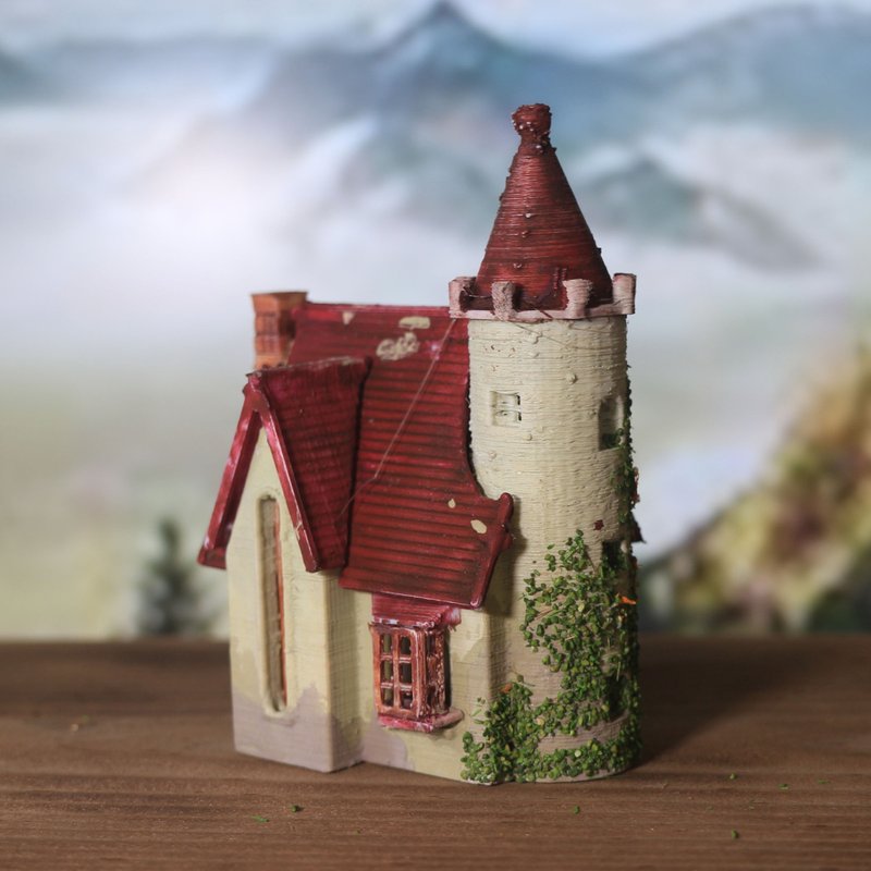 法国丽芙城堡 (砖红色)   入画境艺术 / 情境摆饰 / 艺术收藏 - 摆饰 - 环保材料 红色