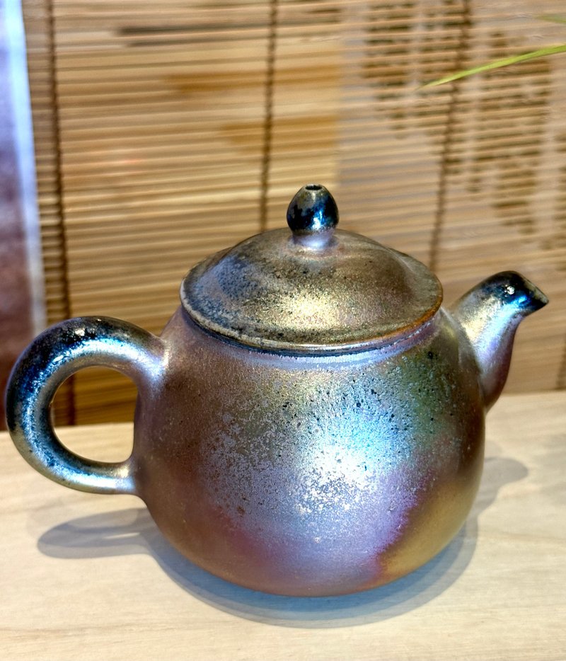 烟霞光紫金彩柴烧壶 - 茶具/茶杯 - 陶 