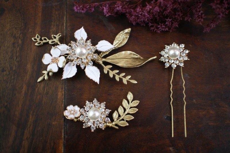 栗安手作新娘饰品 HM-1612004 - 发饰 - 其他金属 金色