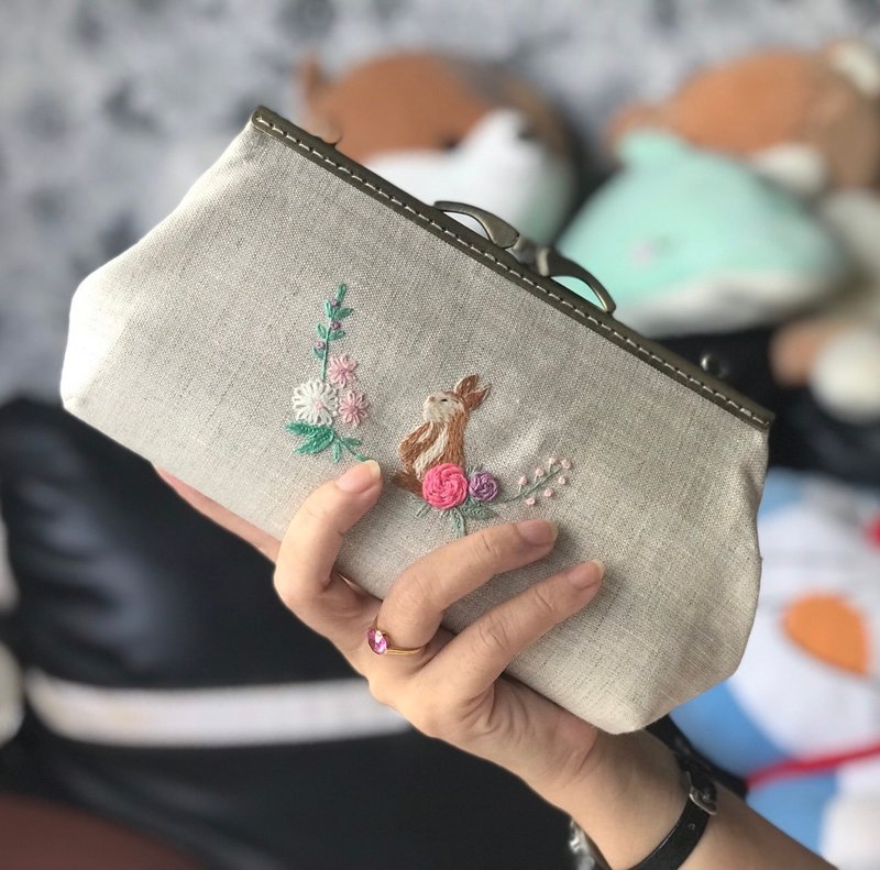 手拿包,手提包,刺绣包,亚麻包,口金包 - 手拿包 - 棉．麻 