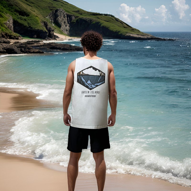 HAGWOUTDOOR Island Series Tank 岛屿系列背心-Green Island绿岛 - 男装背心 - 棉．麻 