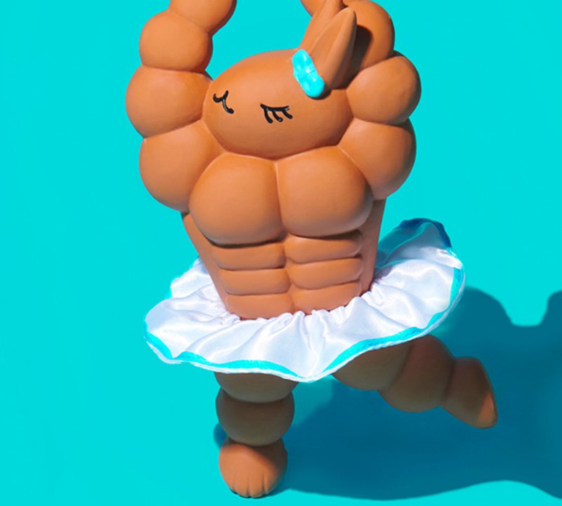 【芭蕾兔】宠物发声陪伴/磨牙耐咬玩具 - 玩具 - 其他材质 橘色