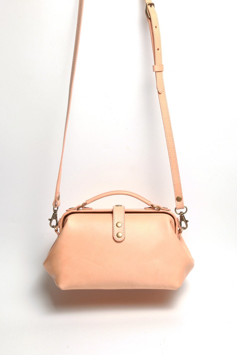 【B.E.I.S】医生口金 | 手提肩背包 | 原色植鞣皮 - 侧背包/斜挎包 - 真皮 多色