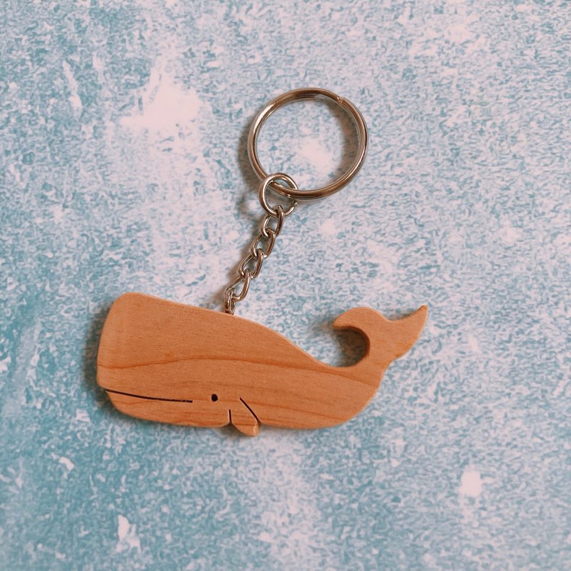 鲸鱼 桧木钥匙圈 - 钥匙链/钥匙包 - 木头 咖啡色