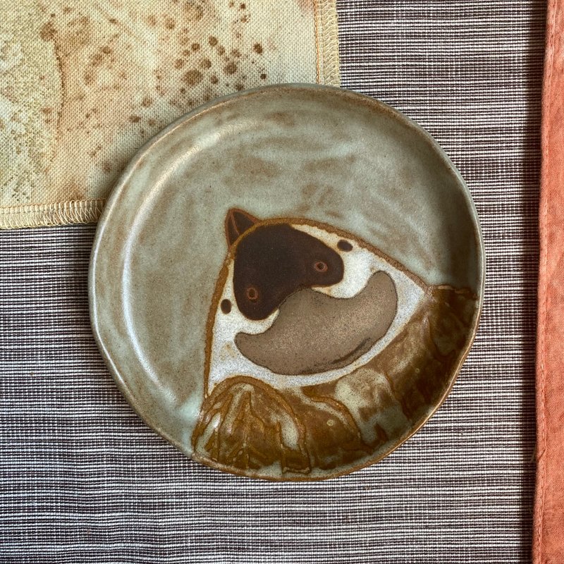 【タケ-TA KE Studio】麻雀小圆盘 - 盘子/餐盘/盘架 - 陶 绿色