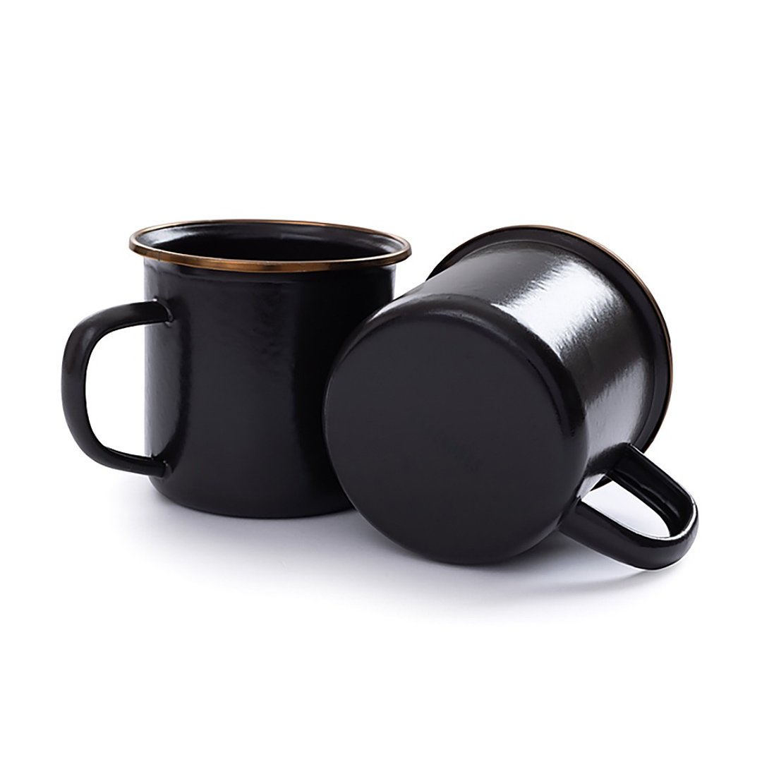 【两入一组】Barebones CKW-343 珐琅杯组 / 炭灰(14oz) - 露营用品 - 其他金属 黑色