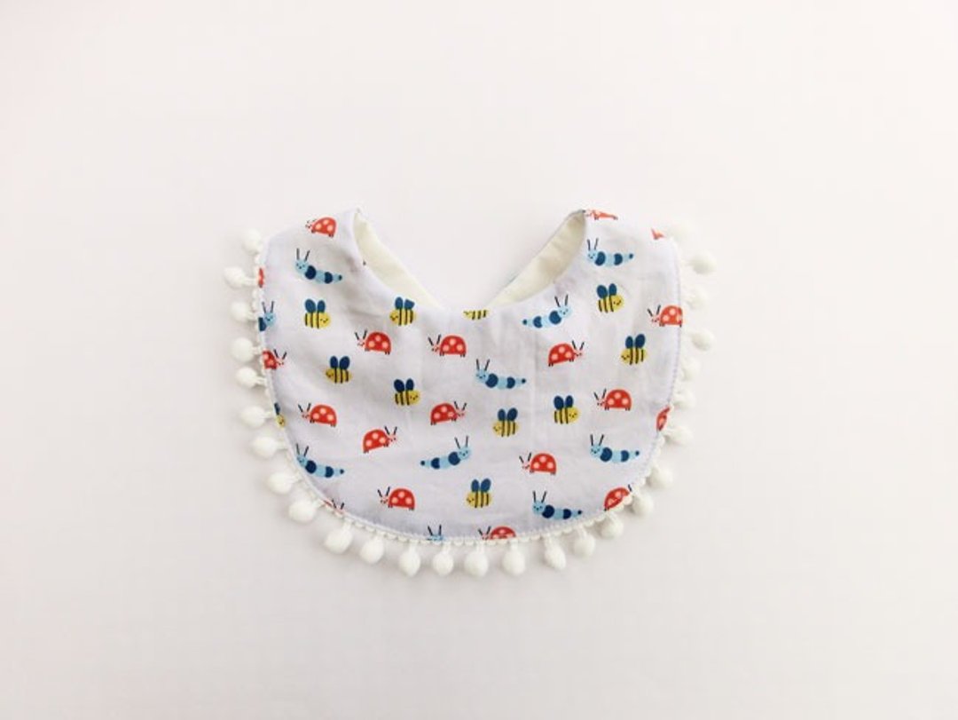 Organic cotton bibs and insects - 围嘴/口水巾 - 棉 多色
