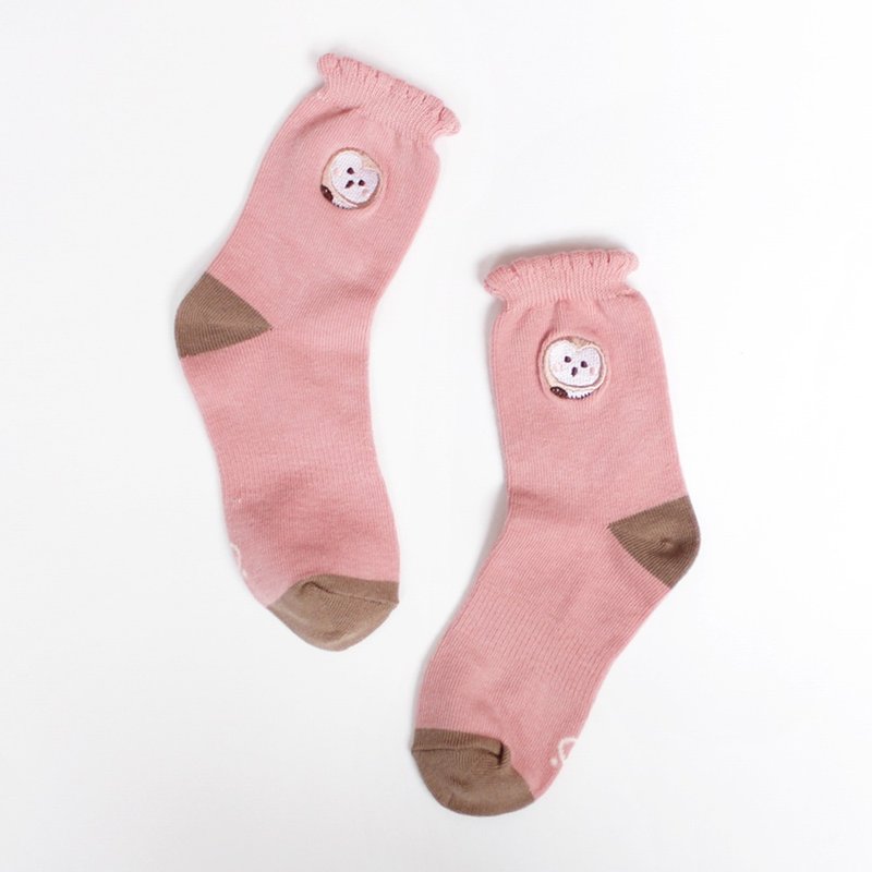 MIT草鸮的花边莱卡精梳棉袜 - 其他 - 棉．麻 粉红色