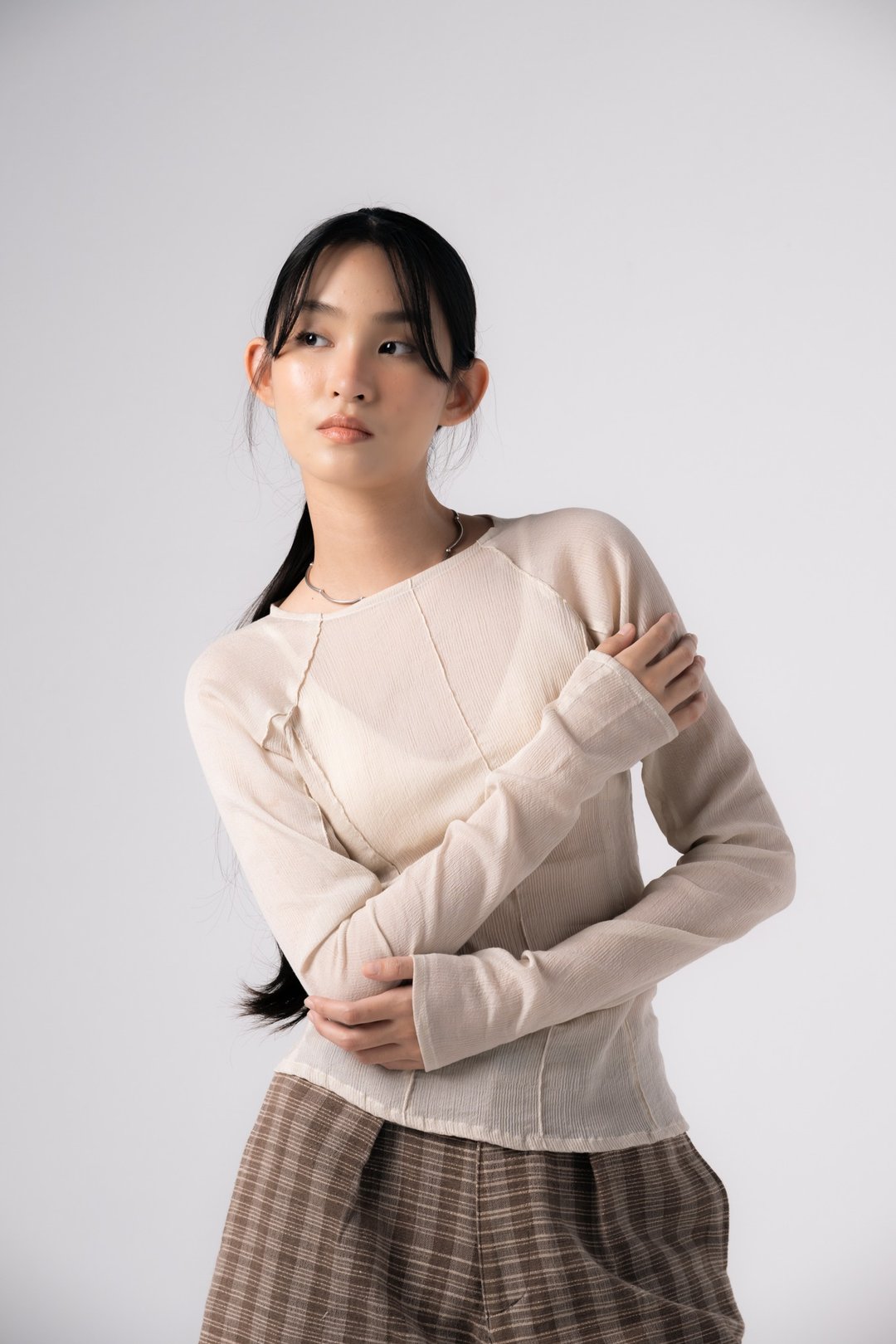 Luna 长袖上衣，天然色。 - 女装上衣 - 其他材质 