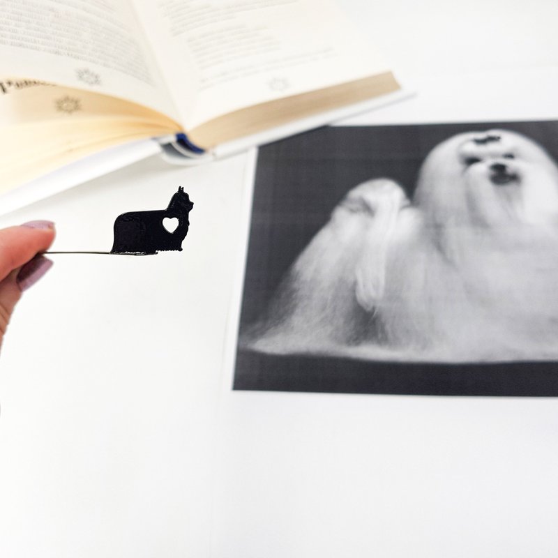 书签 ─ 我爱玛尔济斯犬 | 送给爱狗人士的小巧文艺礼物 - 书签 - 其他金属 黑色