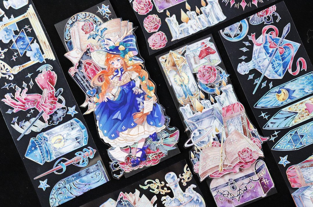星河占卜师 PET 纸胶带 立体镭射银/水晶 台湾自己印 10米卷 - 纸胶带 - 其他材质 蓝色