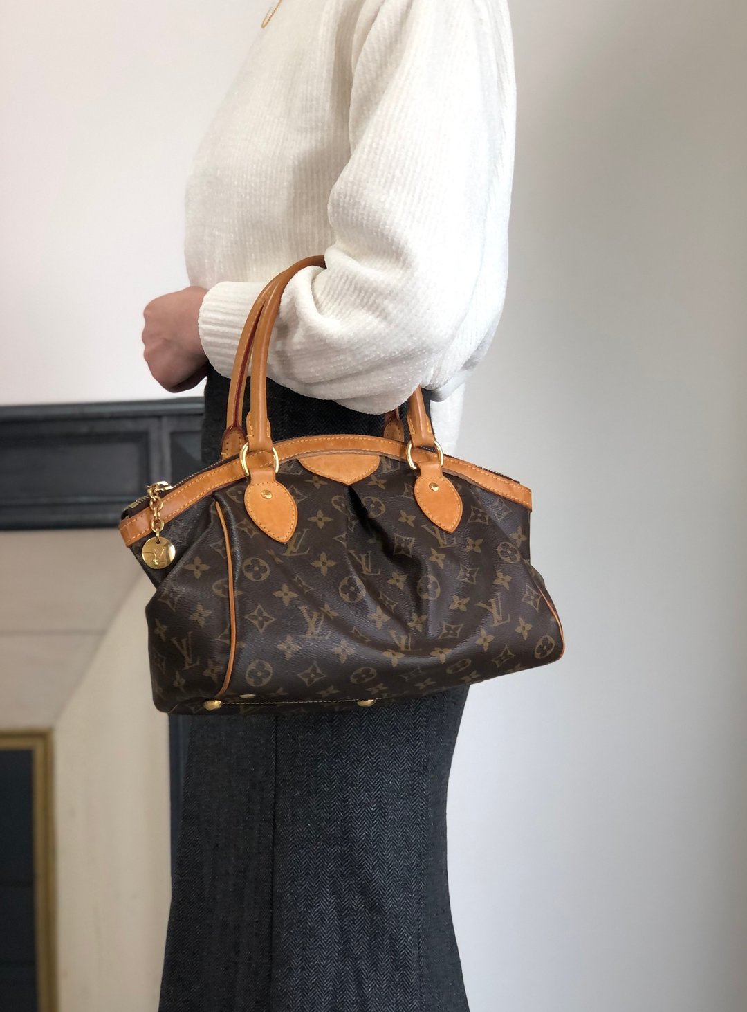 【 日本直送 名牌中古包 】LOUIS VUITTON Monogram 手提包 棕色 PVC 皮革 Tivoli vintage v3t8ju - 手提包/手提袋 - 防水材质 咖啡色