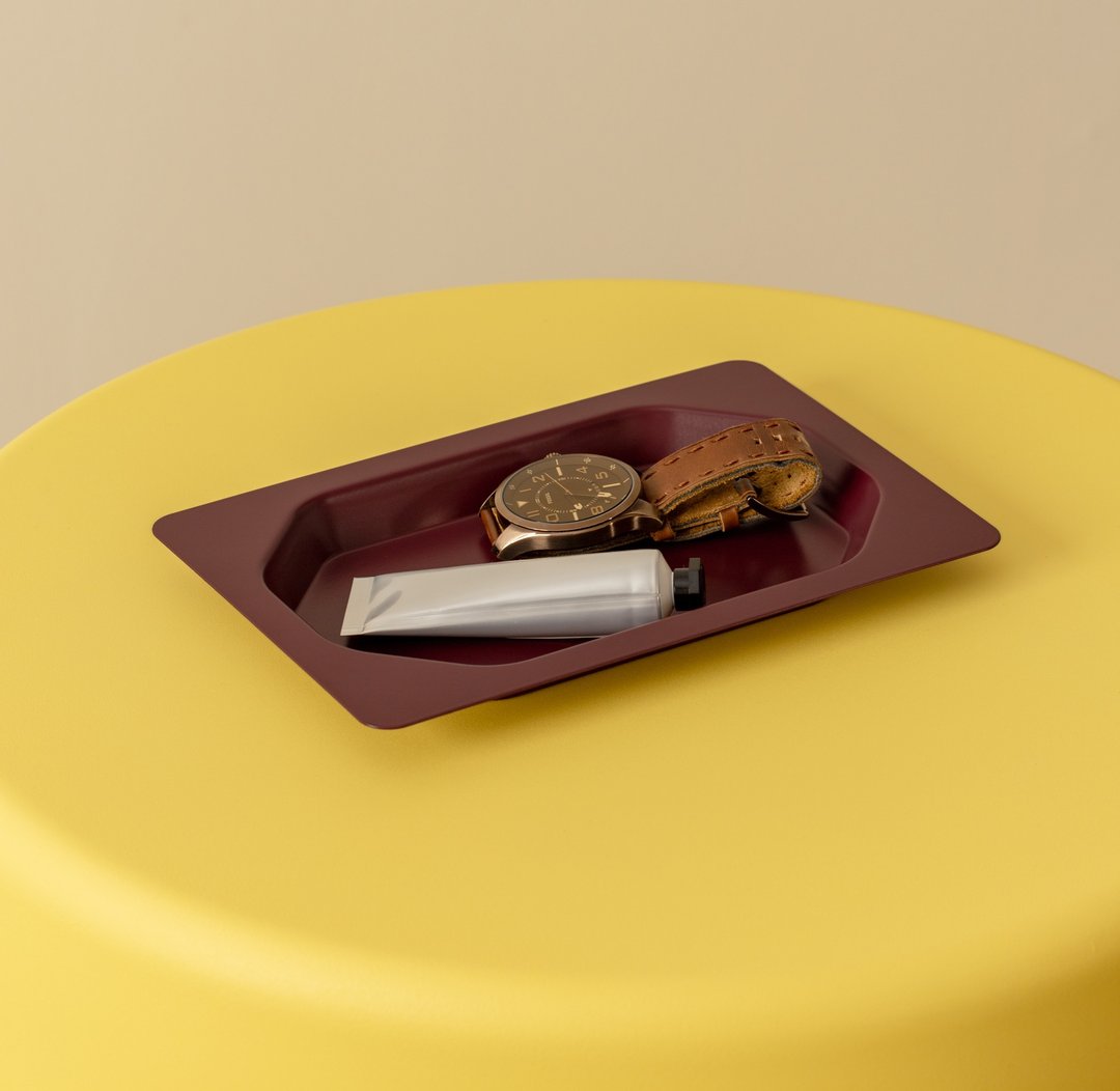 PURU Tray M | 金属托盘 | 酒红 - 收纳用品 - 其他金属 