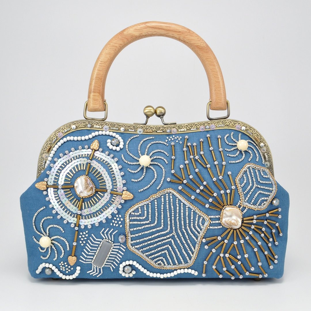 Special Kiss lock bag Bag, Memories of the Sea - 手提包/手提袋 - 棉 蓝色