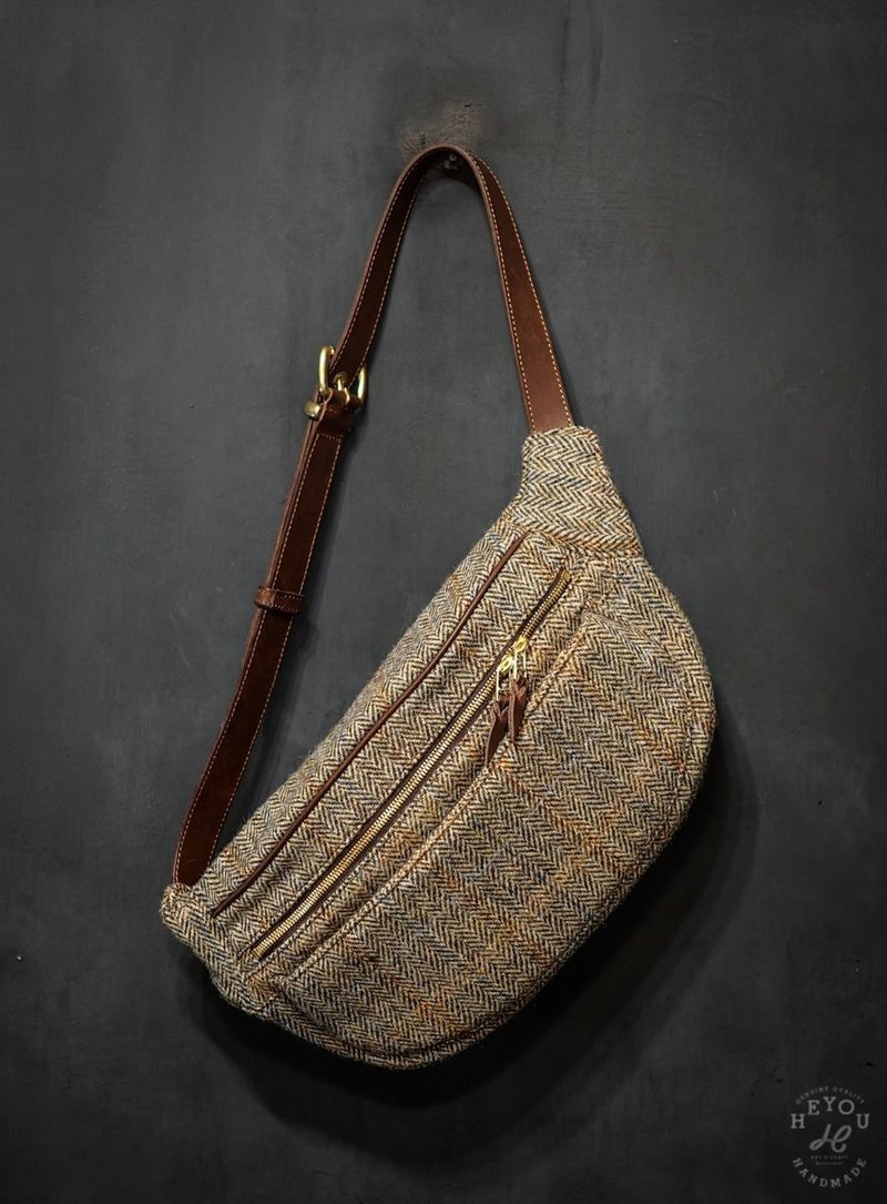 Rider Style - 骑士风格腰肩包 Harris Tweed 布料款 - 侧背包/斜挎包 - 其他材质 多色