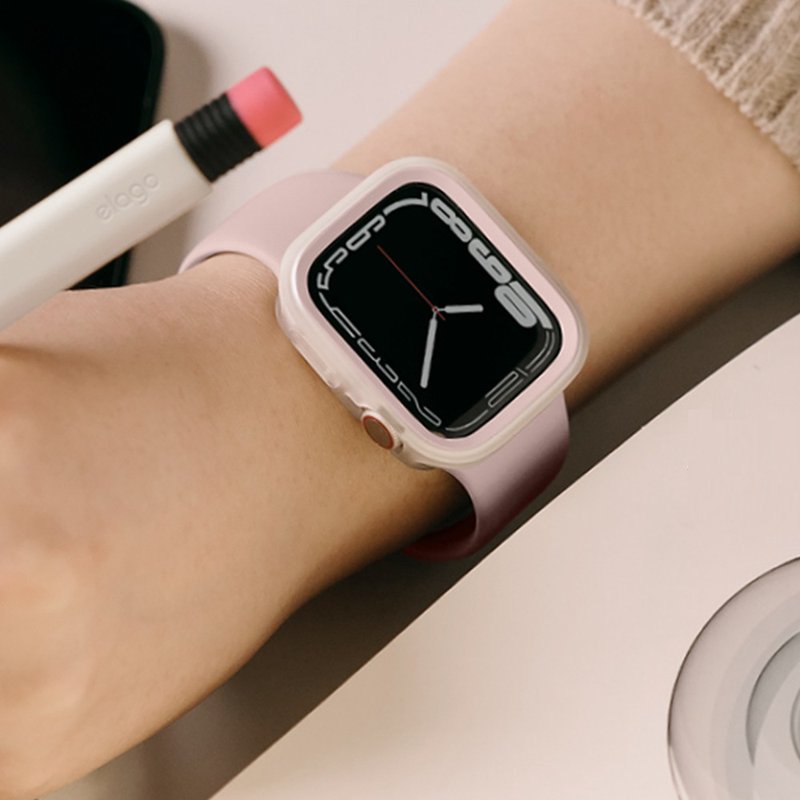 Apple Watch 40/41mm Duo双层防撞表壳 S9/8/7/6/5/4/SE - 表带 - 塑料 粉红色