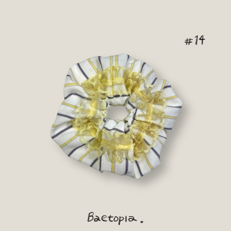Baetopia | 浮花空气感系列 • 阳光普照蕾丝手作发圈 - 发饰 - 棉．麻 黄色