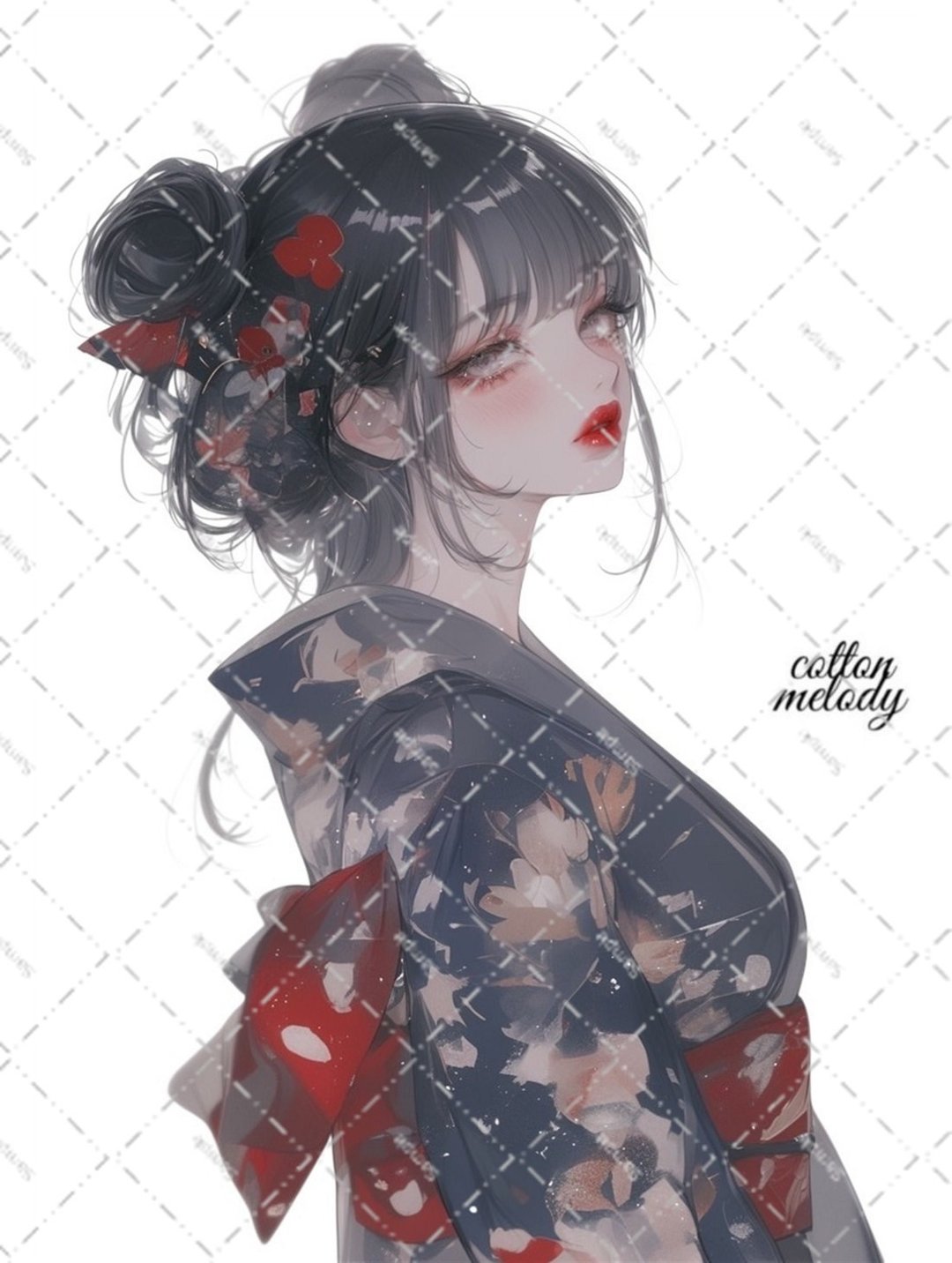 original sticker no.6412 人物贴纸 原创贴纸 人像贴纸 女孩贴纸 原创人物贴纸 - 贴纸 - 纸 