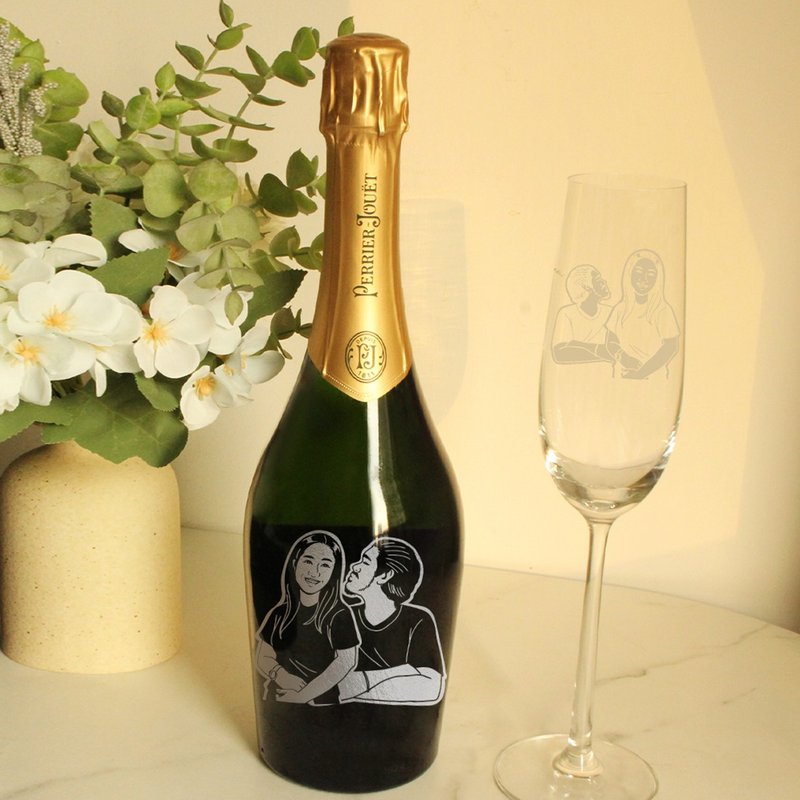 【定制】情人节 礼物| Perrier-Jouet人像前后透视套装 - 酒类 - 其他材质 