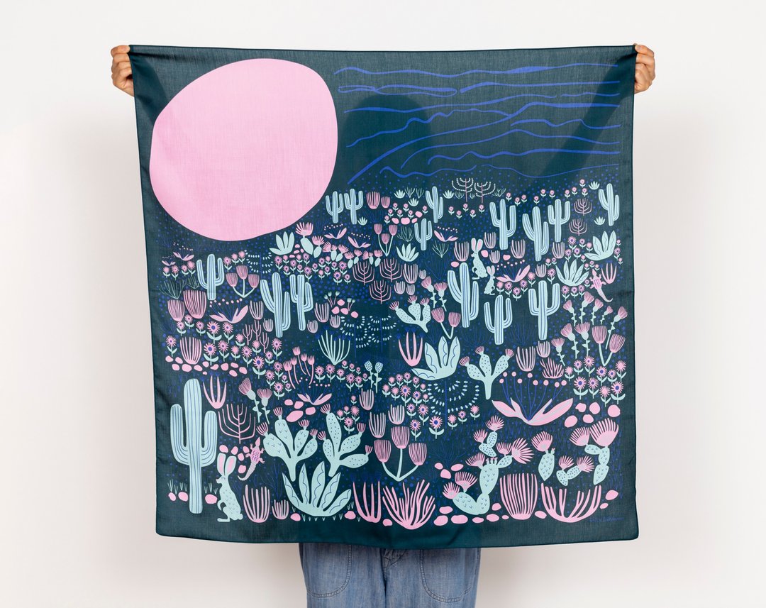 Arizona Midnight Japanese Furoshiki - 丝巾 - 棉 绿色