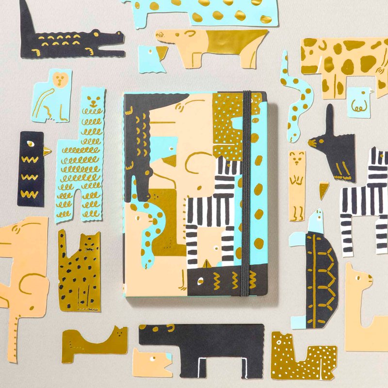 日本京都 AIUEO Play 手帐/B6/PUZZLE ANIMAL - 笔记本/手帐 - 纸 多色