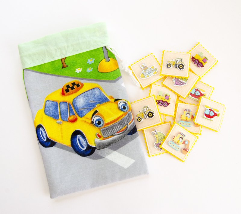 Transport memory game from felt - 玩具/玩偶 - 环保材料 黄色