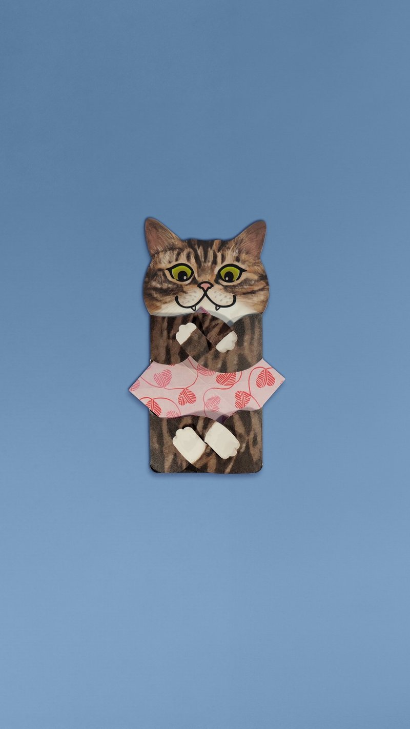 Meowmentos PawMark 心意咭 - Mackerel Tabby Cat (粉红色) #4 - 卡片/明信片 - 纸 