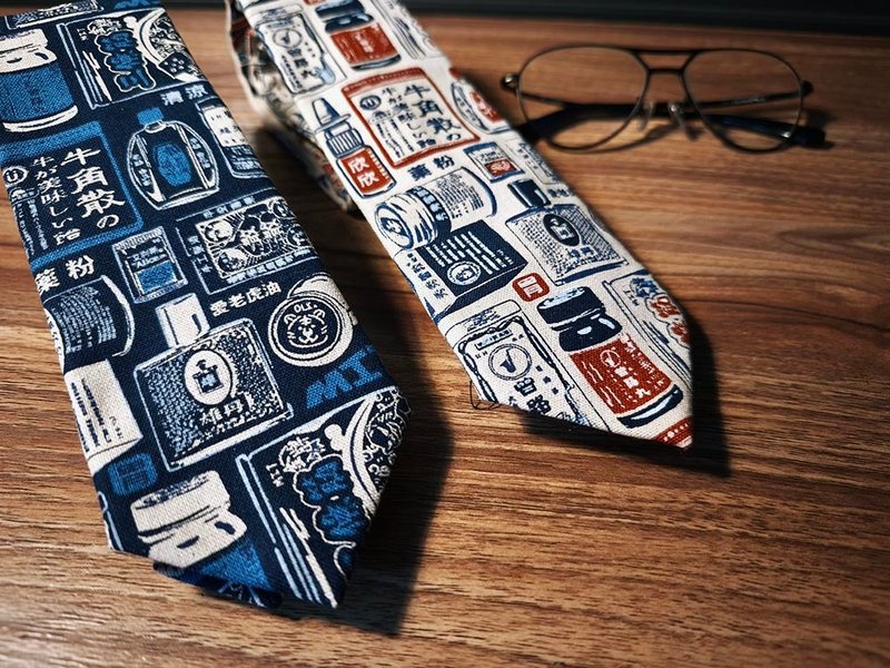 日式 标签 怀旧领带 Neckties - 表带 - 棉．麻 多色