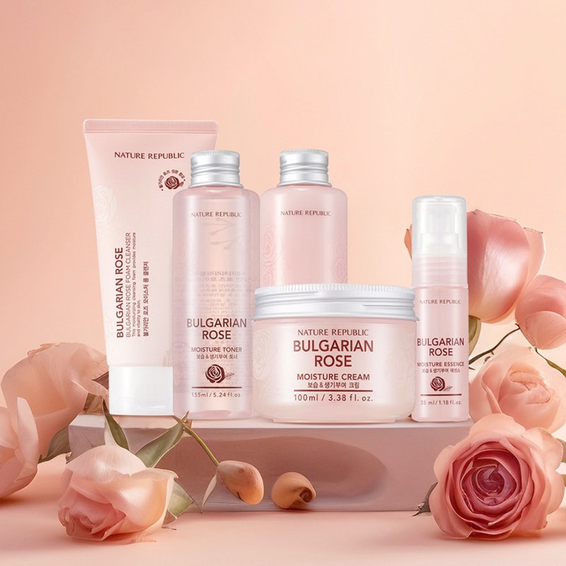 Nature Republic 玫瑰原萃保湿赋活套装组合 保养礼盒 - 旅行套装 - 其他材质 