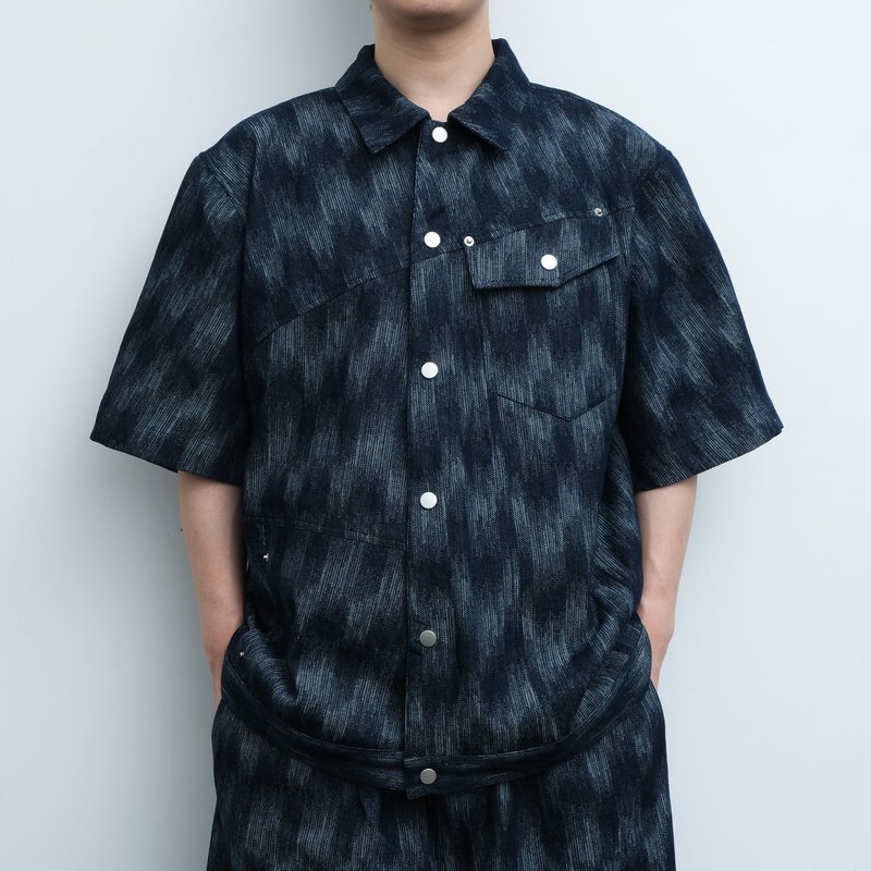 KAIKAI - Insomnia - 渐变拼接牛仔夹克 - 男装外套 - 棉．麻 多色