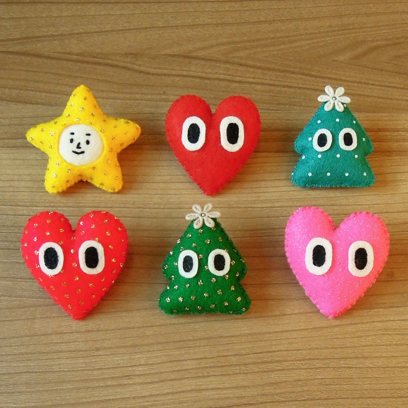 y星球_耶诞风小别针 - 胸针 - 聚酯纤维 红色