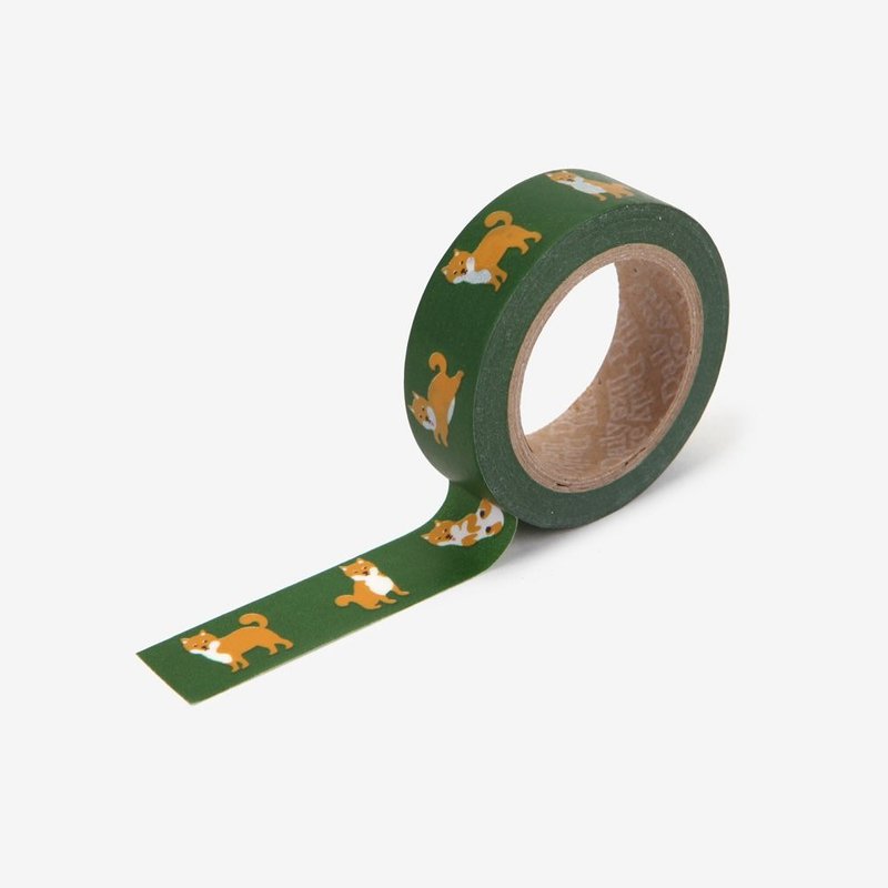 Dailylike 单卷纸胶带-110柴犬,E2D03923 - 纸胶带 - 纸 绿色