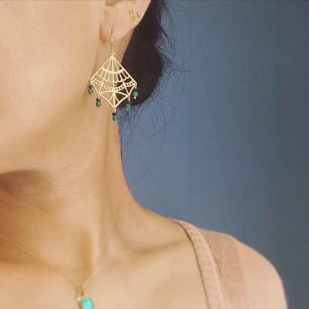 ishtar earrings (Clip-On) type4 [FP242-1] - 耳环/耳夹 - 其他金属 金色