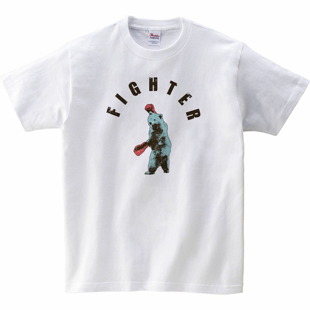 儿童T恤/ Fighting bear - 童装上衣 - 棉 白色
