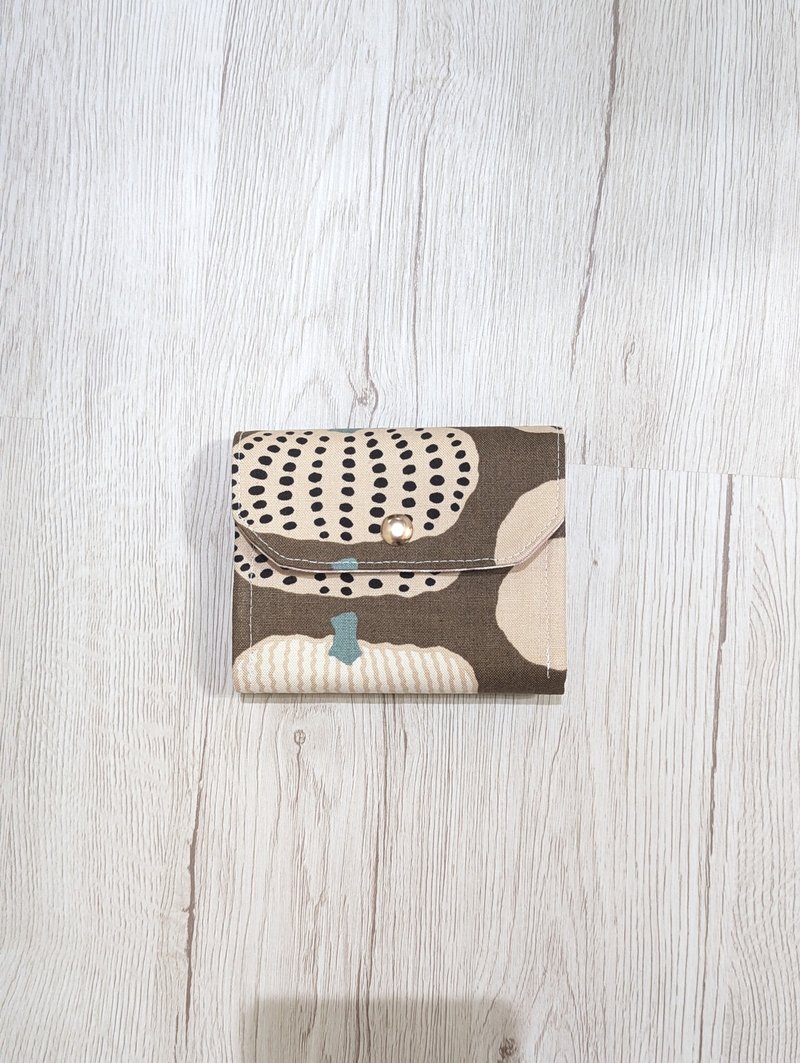 四层六卡+挂绳短夹钱包-咖南瓜 - 皮夹/钱包 - 棉．麻 