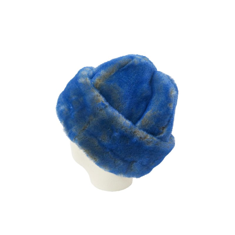 Aman No.110 发糕暖头毛毛帽 蓝灰变色 - 帽子 - 其他材质 