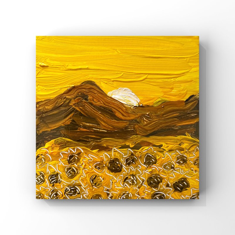 向日葵艺术 向日葵田原创油画 来自乌克兰的小艺术礼物 - 海报/装饰画/版画 - 其他材质 橘色